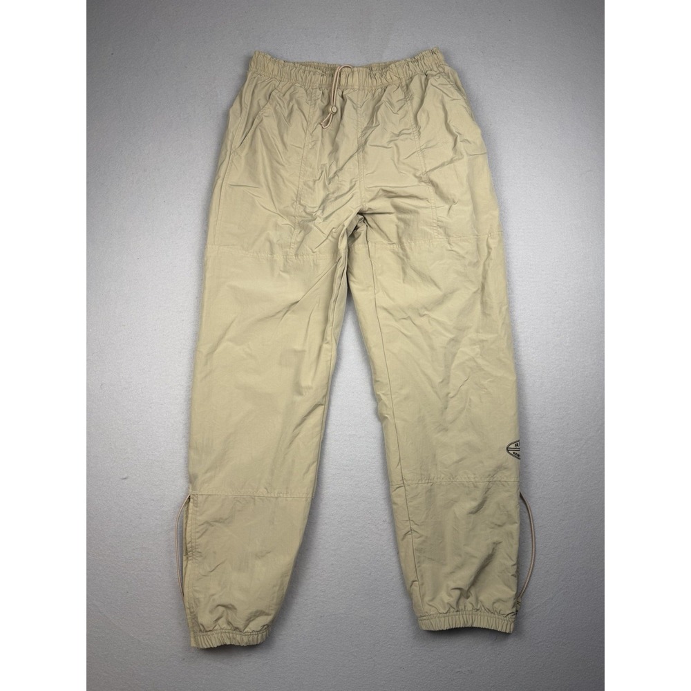 Vintage 90s Reebok Track Pants Mens Large Beige Ankle Zip Nylon Running Y2K